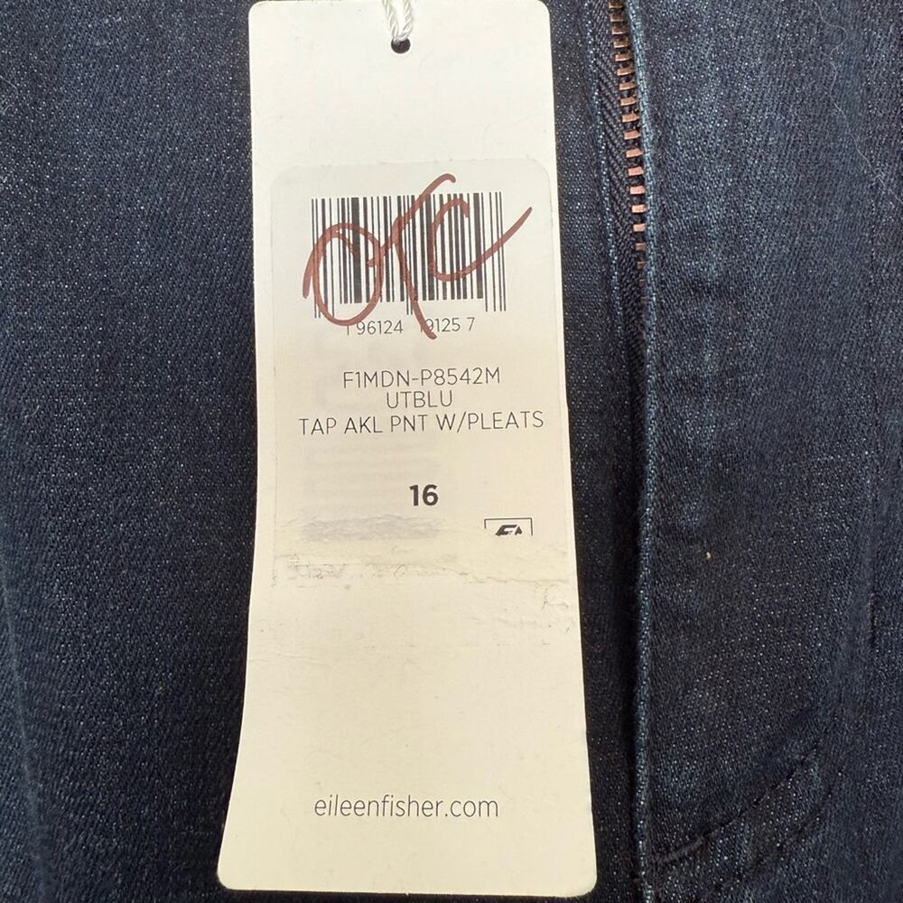 NWT NEW Eileen Fisher Organic Cotton Stretch Tapered Ankle Jeans Size 16 - Picture 9 of 12